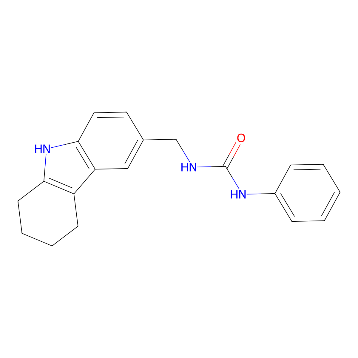 1-phenyl-3-(6,7,8,9-tetrahydro-5H-carbazol-3-ylmethyl)urea molecular structure, CAS 852140-76-2