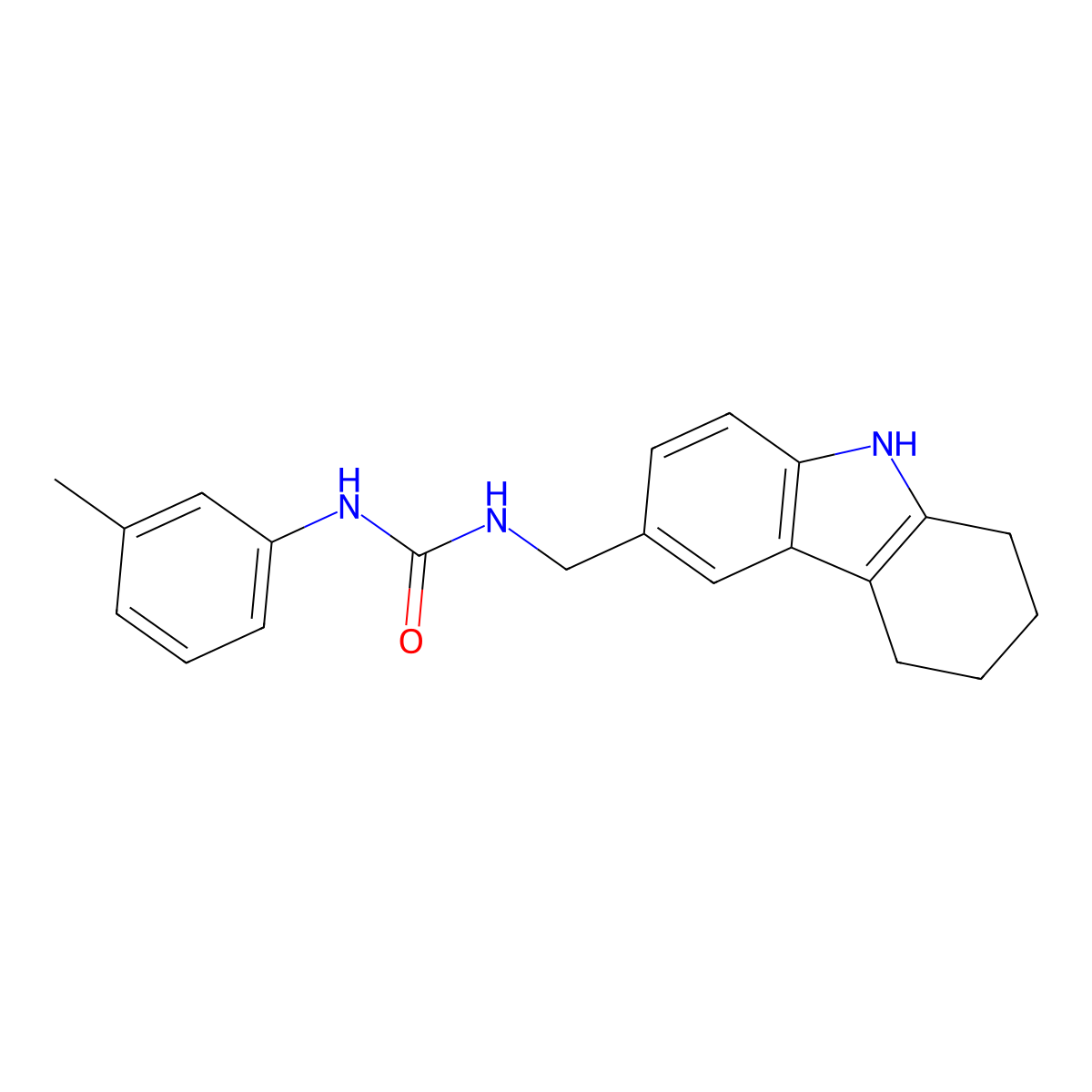 1-((2,3,4,9-tetrahydro-1H-carbazol-6-yl)methyl)-3-(m-tolyl)urea molecular structure, CAS 852140-78-4