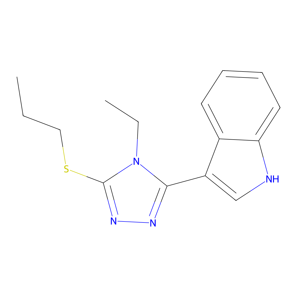 3-(4-ethyl-5-(propylthio)-4H-1,2,4-triazol-3-yl)-1H-indole molecular structure, CAS 852143-48-7