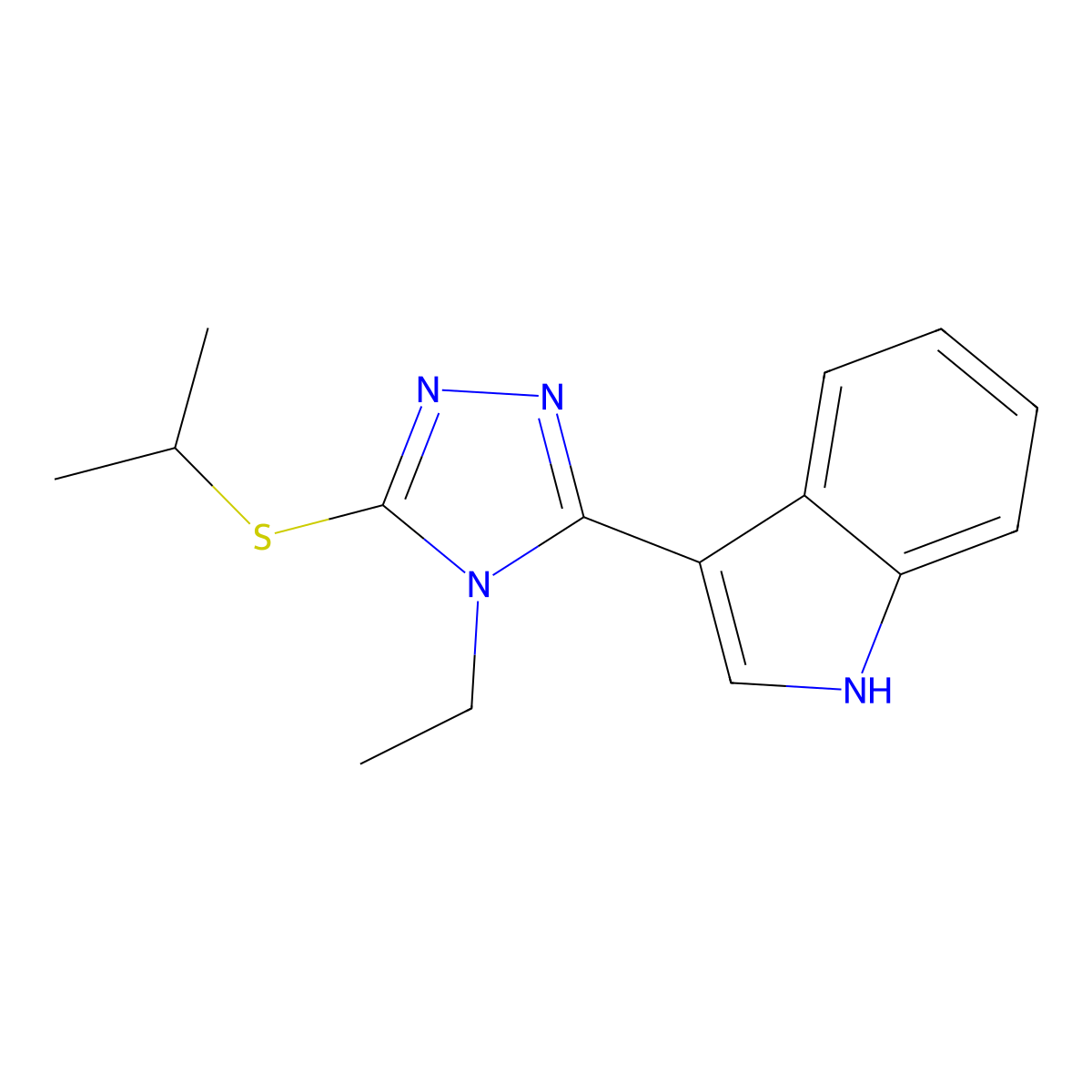 3-(4-ethyl-5-(isopropylthio)-4H-1,2,4-triazol-3-yl)-1H-indole molecular structure, CAS 852143-49-8