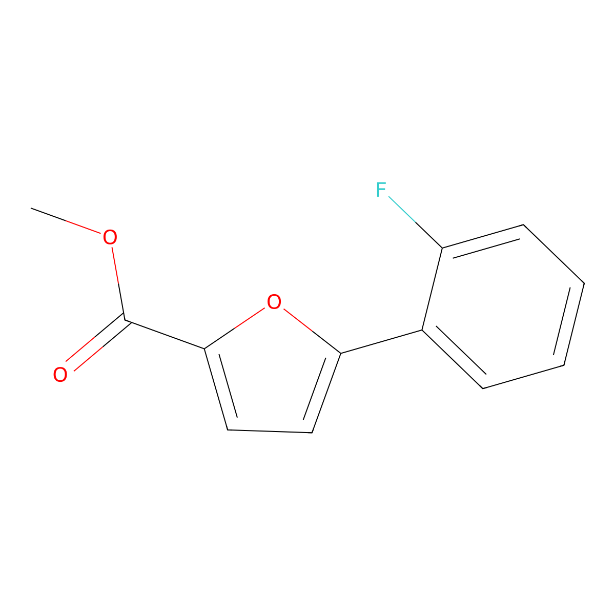 Methyl 5-(2-fluorophenyl)furan-2-carboxylate molecular structure, CAS 852145-96-1