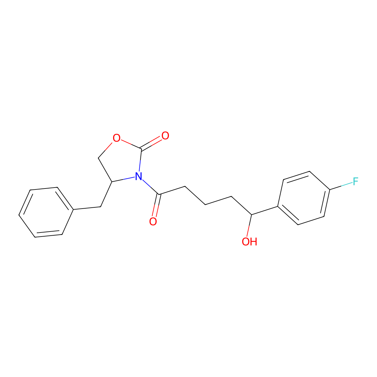(S)-4-Benzyl-3-((S)-5-(4-fluorophenyl)-5-hydroxypentanoyl)oxazolidin-2-one molecular structure, CAS 852148-49-3