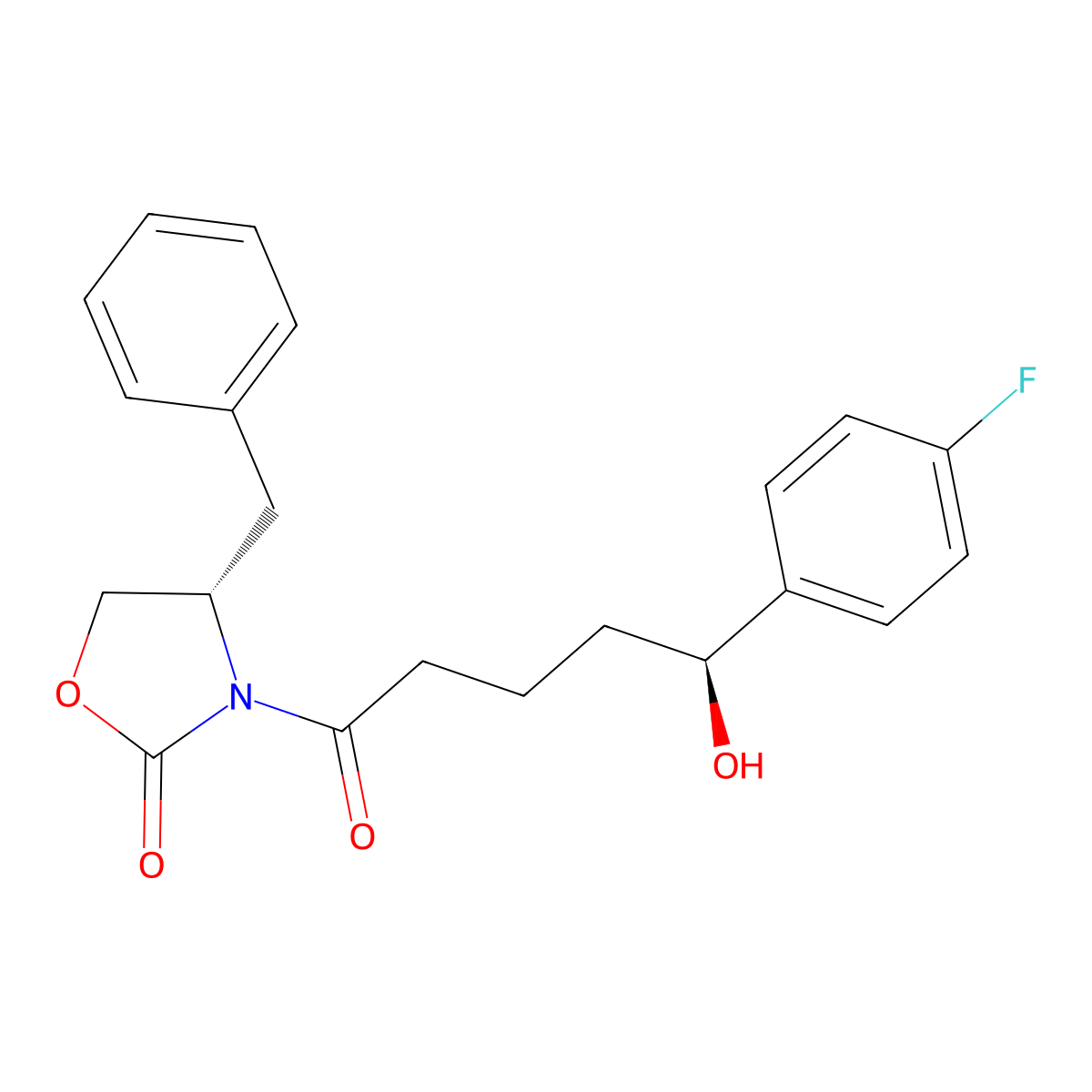 (S)-4-Benzyl-3-((S)-5-(4-fluorophenyl)-5-hydroxypentanoyl)oxazolidin-2-one molecular structure, CAS 852148-49-3
