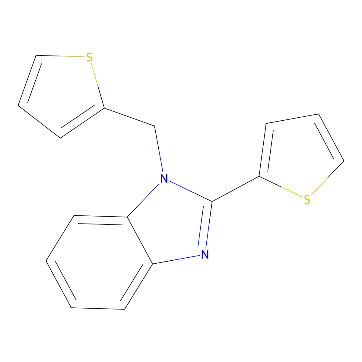 1H-Benzimidazole, 2-(2-thienyl)-1-(2-thienylmethyl)- molecular structure, CAS 85215-57-2