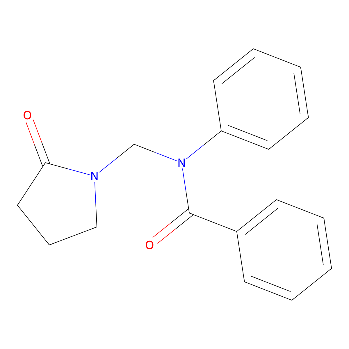 N-[(2-oxopyrrolidin-1-yl)methyl]-N-phenylbenzamide molecular structure, CAS 852155-13-6