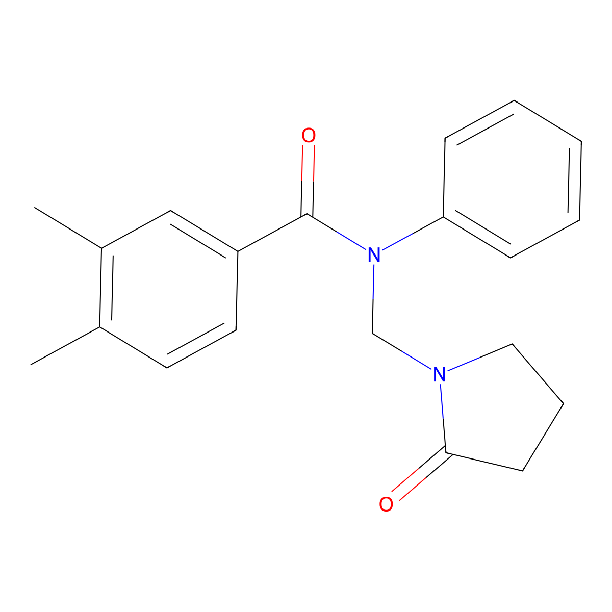 3,4-dimethyl-N-[(2-oxopyrrolidin-1-yl)methyl]-N-phenylbenzamide molecular structure, CAS 852155-15-8