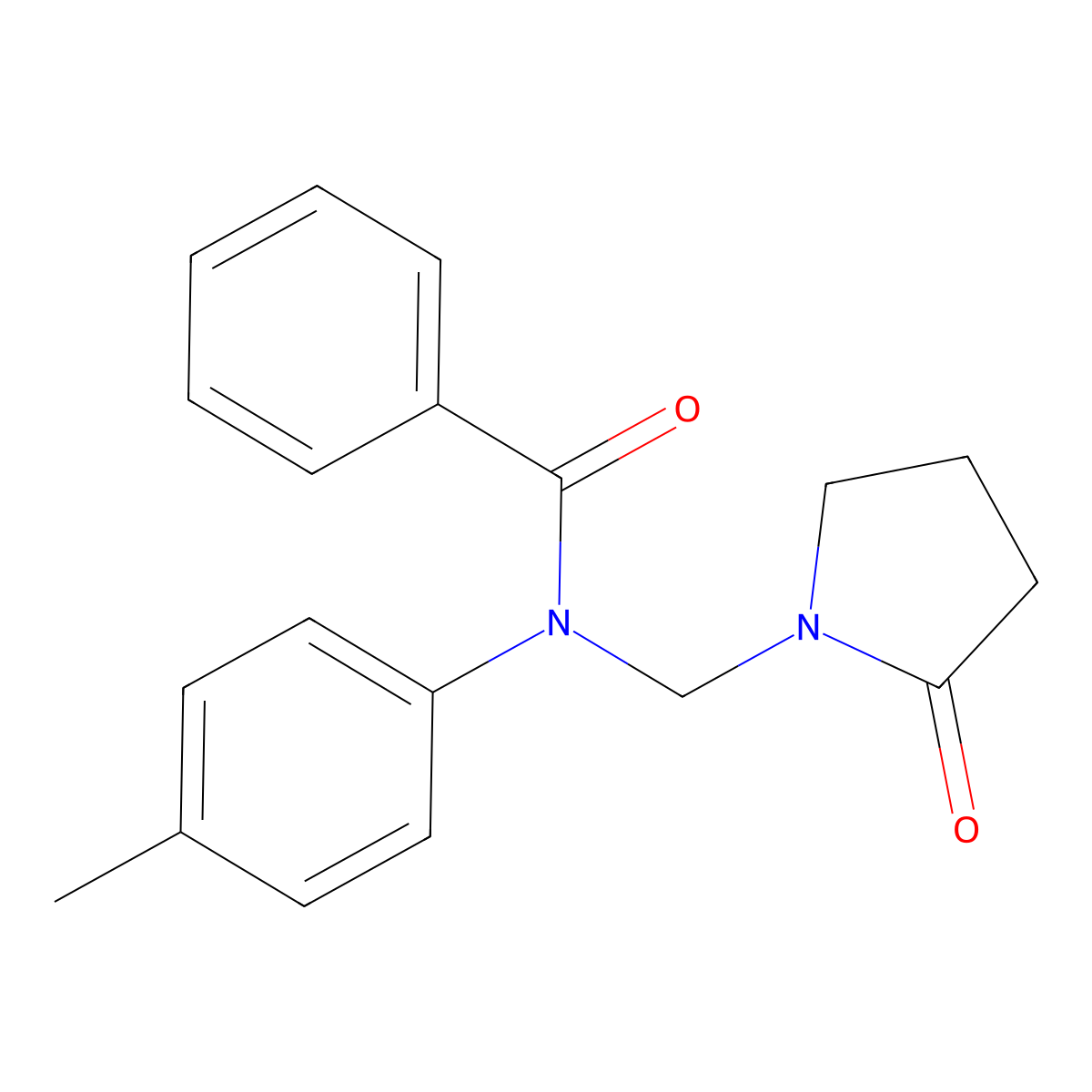 N-(4-methylphenyl)-N-[(2-oxopyrrolidin-1-yl)methyl]benzamide molecular structure, CAS 852155-19-2