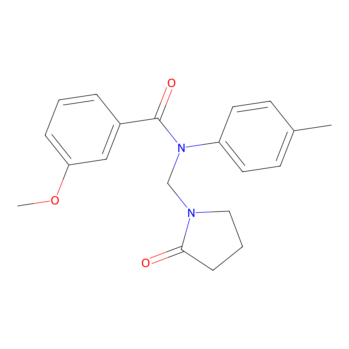 3-methoxy-N-(4-methylphenyl)-N-[(2-oxopyrrolidin-1-yl)methyl]benzamide molecular structure, CAS 852155-22-7