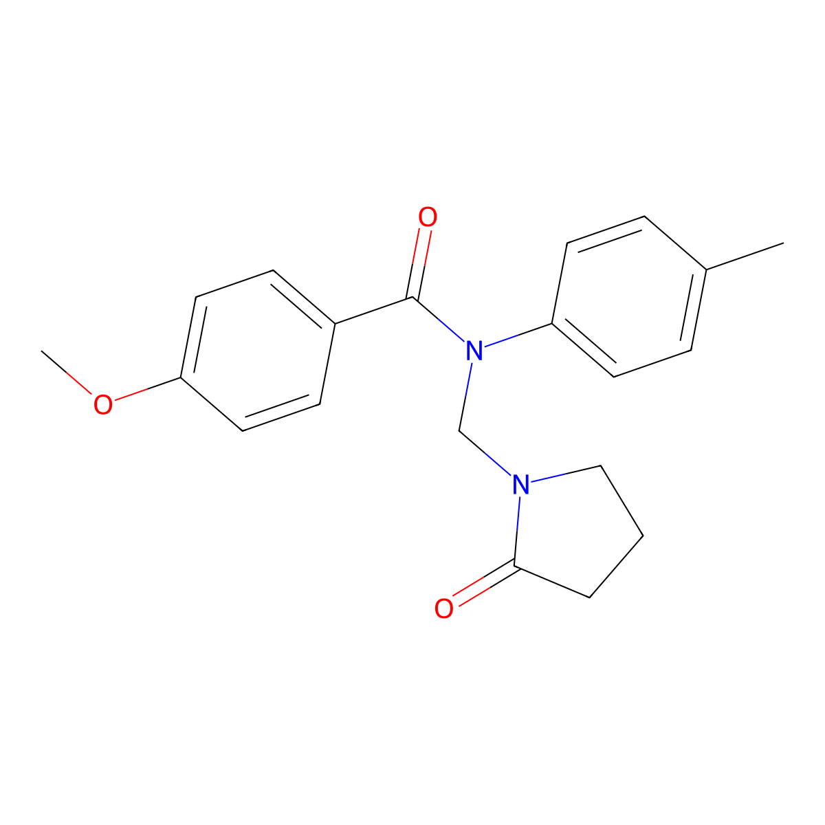 4-methoxy-N-(4-methylphenyl)-N-[(2-oxopyrrolidin-1-yl)methyl]benzamide molecular structure, CAS 852155-23-8