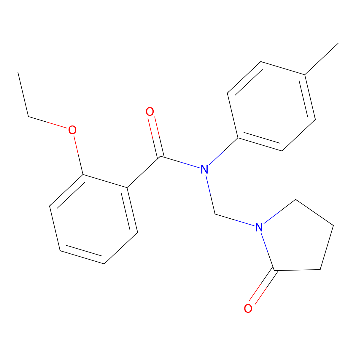 2-ethoxy-N-(4-methylphenyl)-N-[(2-oxopyrrolidin-1-yl)methyl]benzamide molecular structure, CAS 852155-24-9