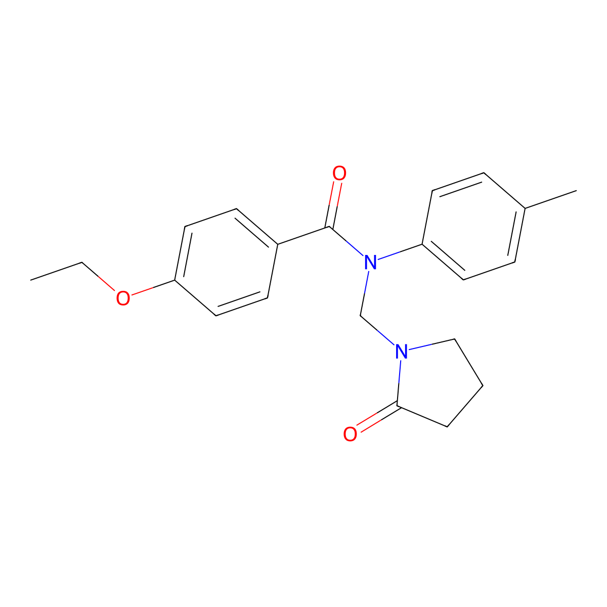 4-ethoxy-N-(4-methylphenyl)-N-[(2-oxopyrrolidin-1-yl)methyl]benzamide molecular structure, CAS 852155-25-0