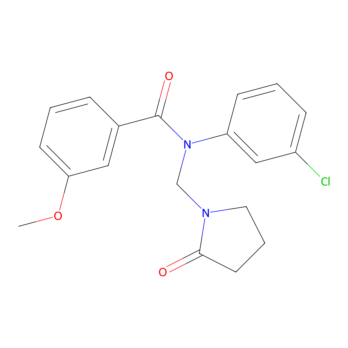N-(3-chlorophenyl)-3-methoxy-N-[(2-oxopyrrolidin-1-yl)methyl]benzamide molecular structure, CAS 852155-40-9