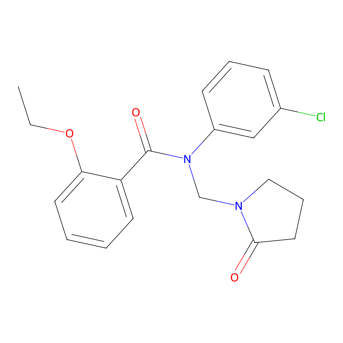 N-(3-chlorophenyl)-2-ethoxy-N-[(2-oxopyrrolidin-1-yl)methyl]benzamide molecular structure, CAS 852155-41-0