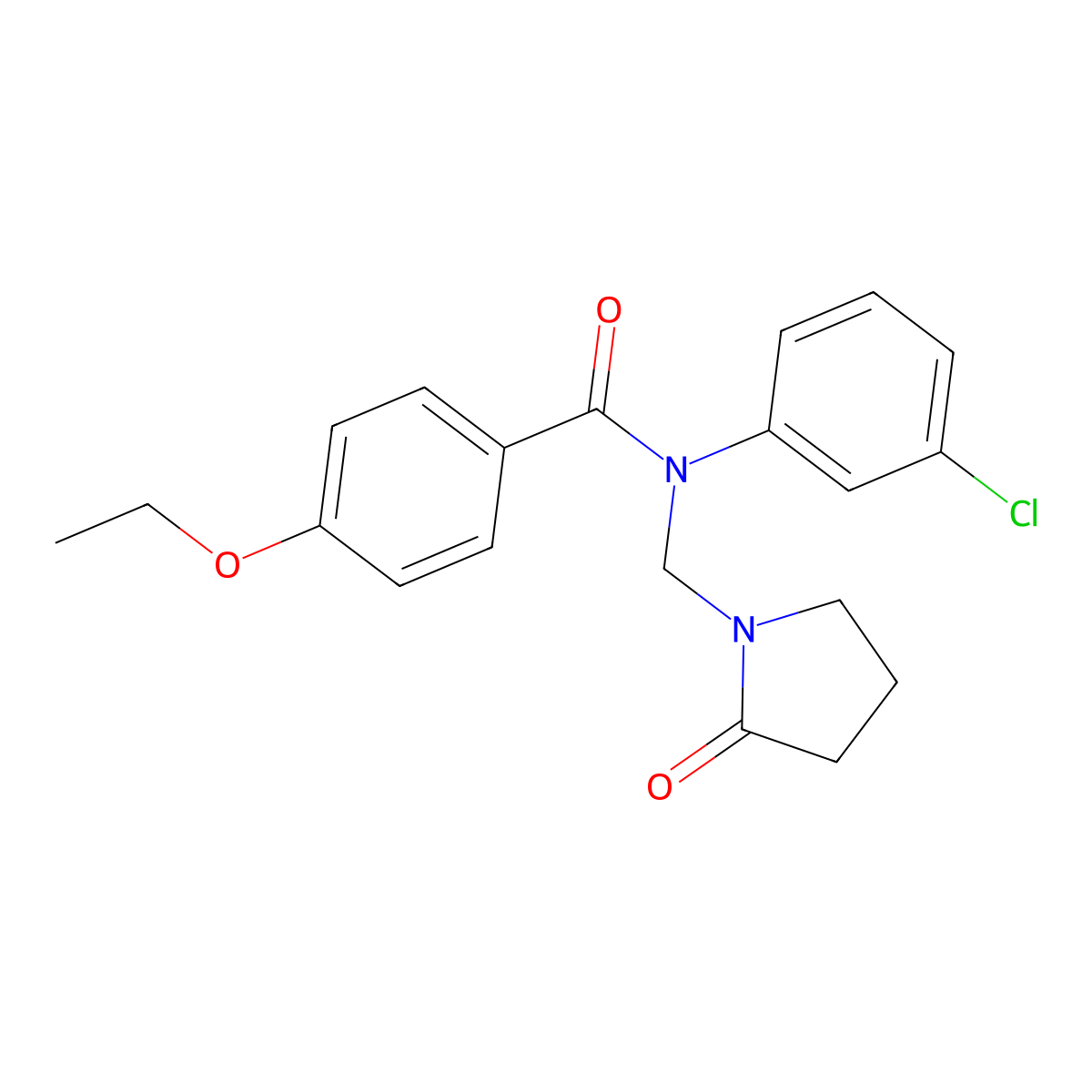 N-(3-chlorophenyl)-4-ethoxy-N-[(2-oxopyrrolidin-1-yl)methyl]benzamide molecular structure, CAS 852155-42-1