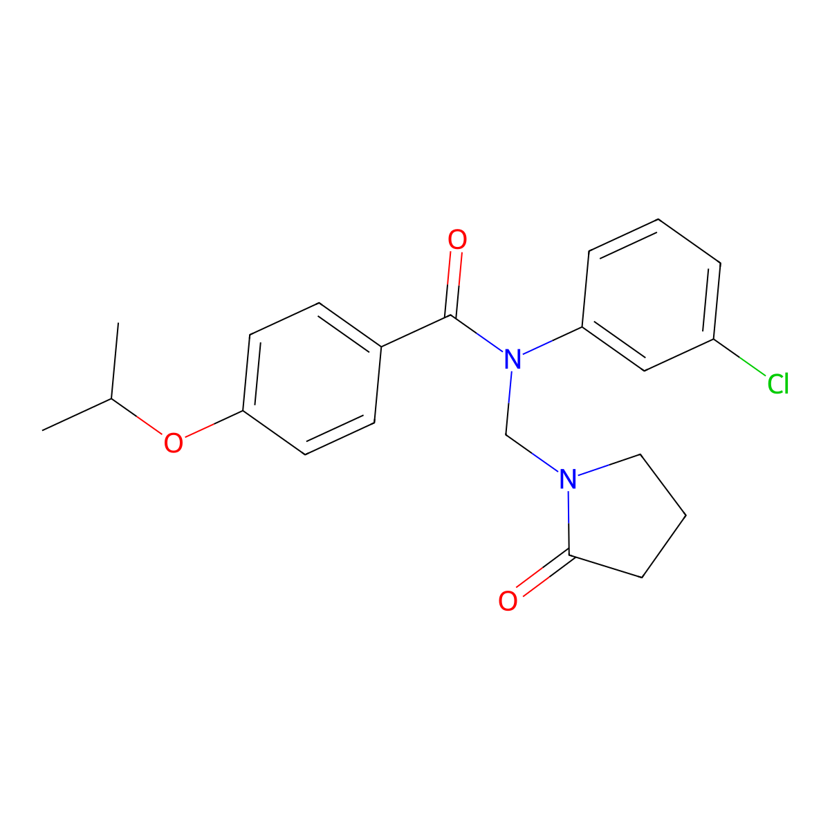 N-(3-chlorophenyl)-4-isopropoxy-N-((2-oxopyrrolidin-1-yl)methyl)benzamide molecular structure, CAS 852155-43-2