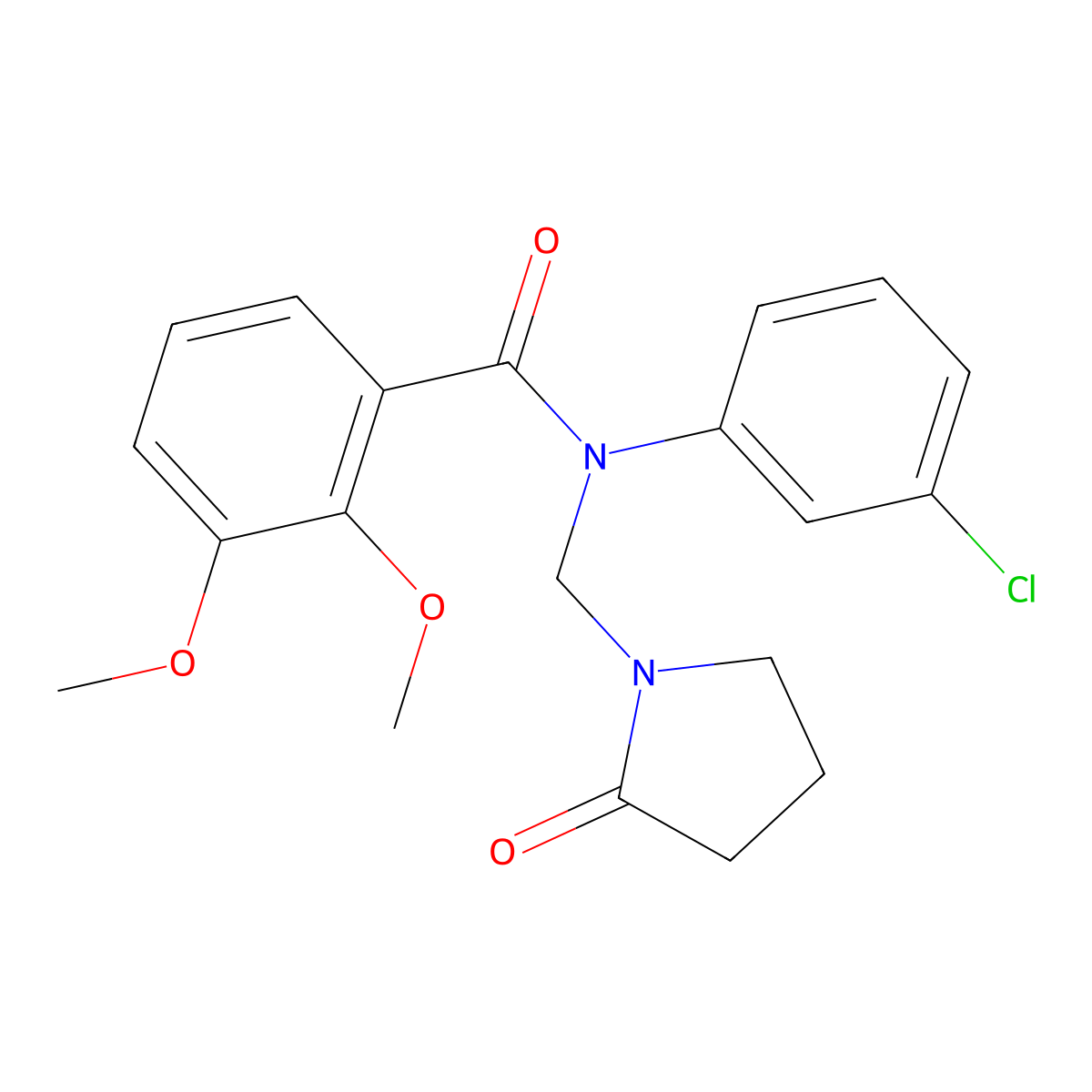 N-(3-chlorophenyl)-2,3-dimethoxy-N-[(2-oxopyrrolidin-1-yl)methyl]benzamide molecular structure, CAS 852155-44-3
