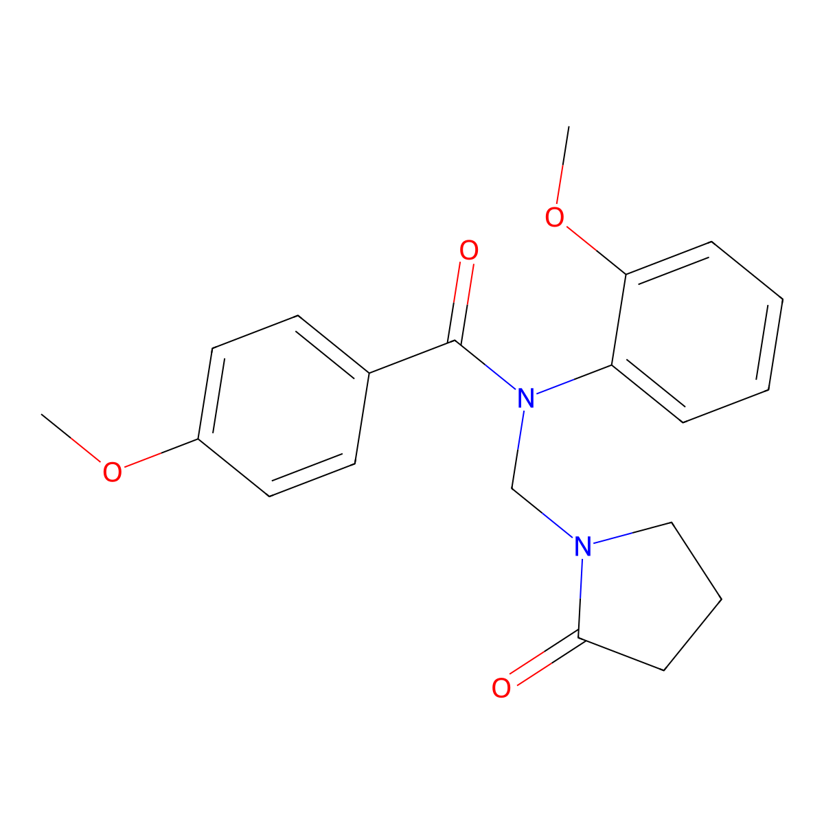 4-methoxy-N-(2-methoxyphenyl)-N-[(2-oxopyrrolidin-1-yl)methyl]benzamide molecular structure, CAS 852155-53-4