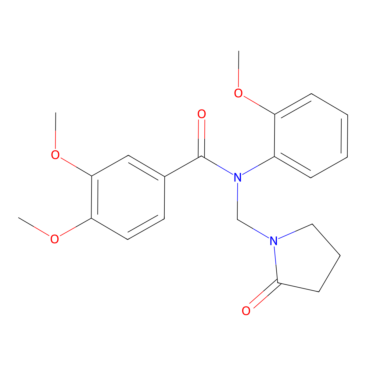 3,4-dimethoxy-N-(2-methoxyphenyl)-N-[(2-oxopyrrolidin-1-yl)methyl]benzamide molecular structure, CAS 852155-58-9