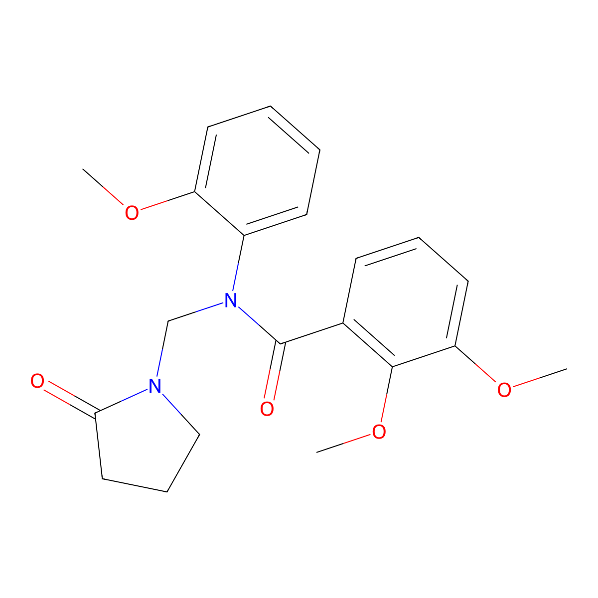 2,3-dimethoxy-N-(2-methoxyphenyl)-N-[(2-oxopyrrolidin-1-yl)methyl]benzamide molecular structure, CAS 852155-59-0