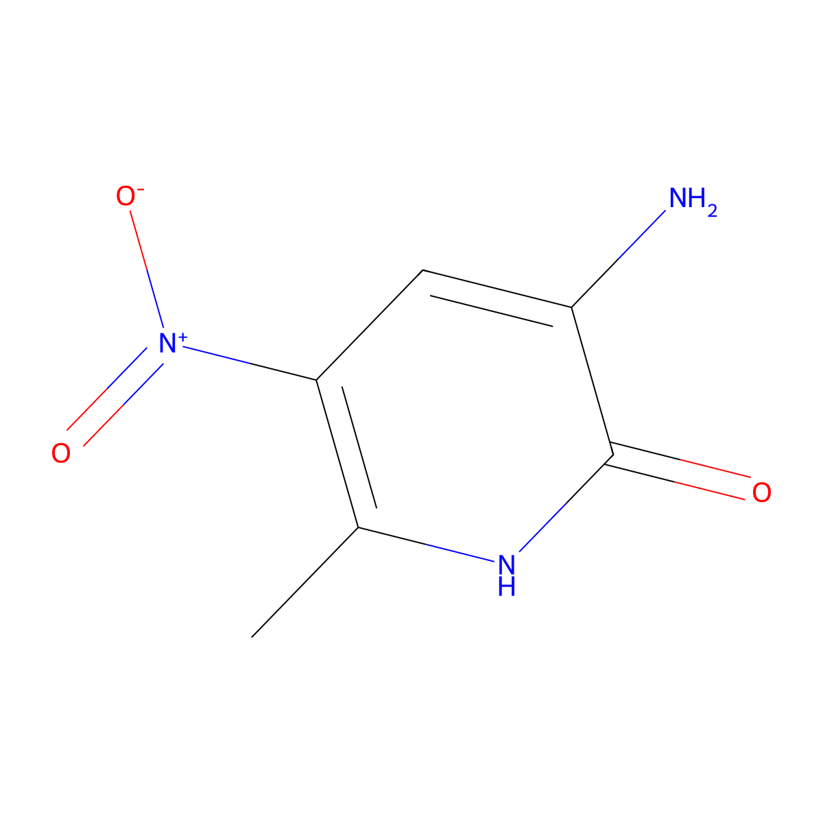 3-amino-6-methyl-5-nitropyridin-2(1H)-one molecular structure, CAS 85216-58-6