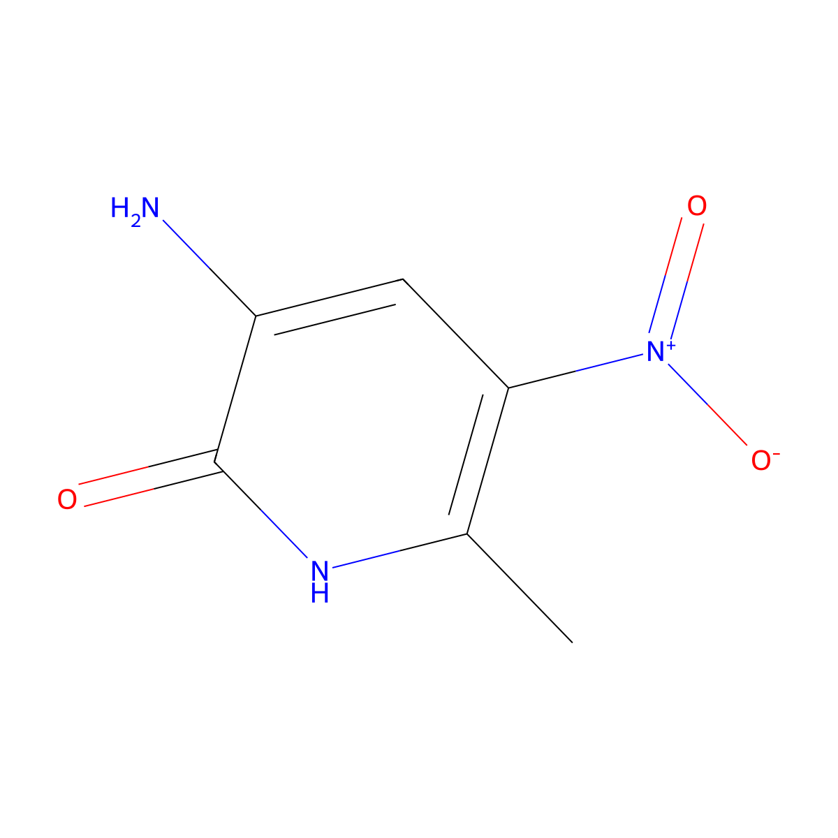3-amino-6-methyl-5-nitropyridin-2(1H)-one molecular structure, CAS 85216-58-6