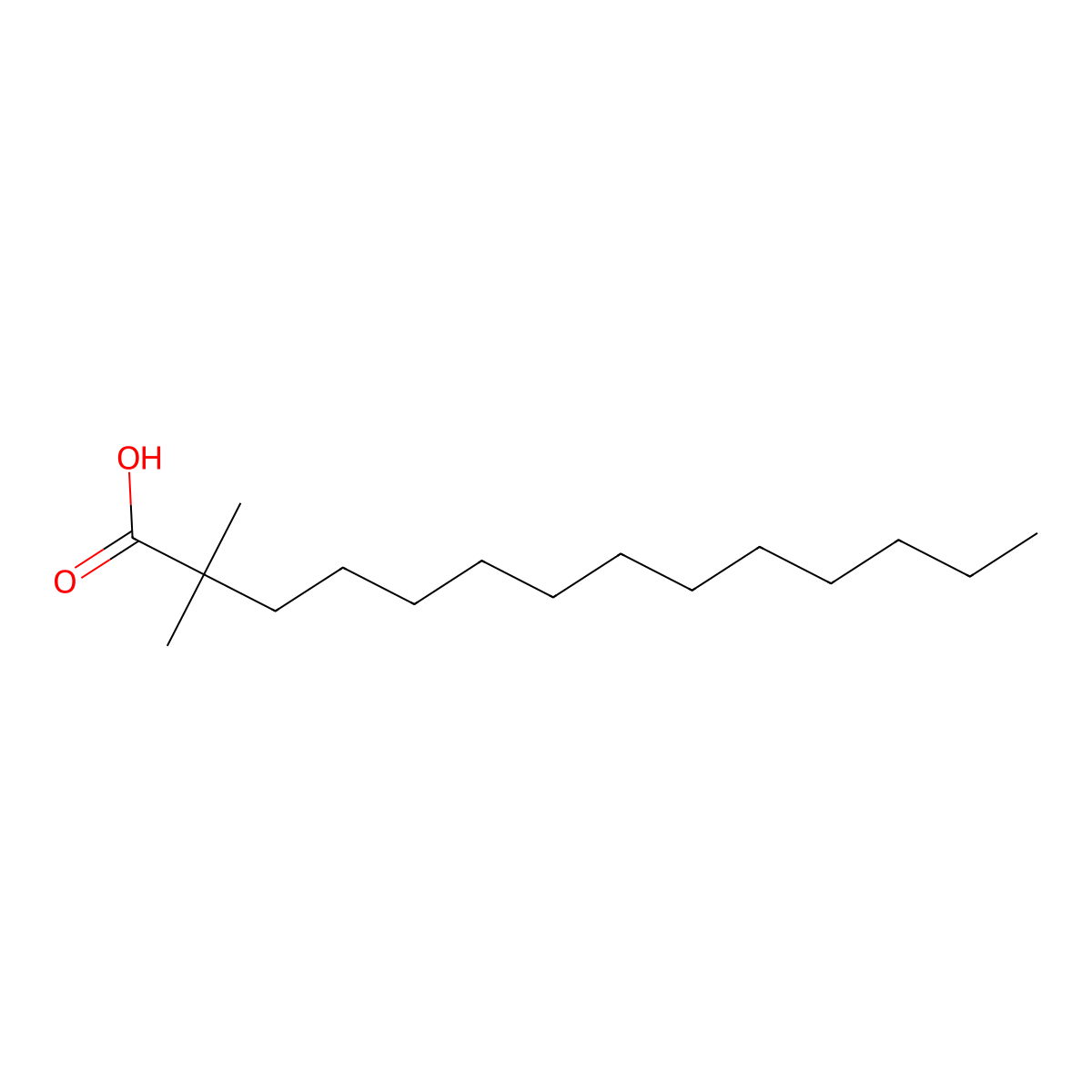 2,2-Dimethyltetradecanoic acid molecular structure, CAS 85216-66-6