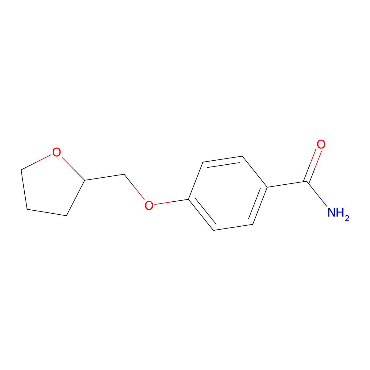 4-(Oxolan-2-ylmethoxy)benzamide molecular structure, CAS 852163-80-5