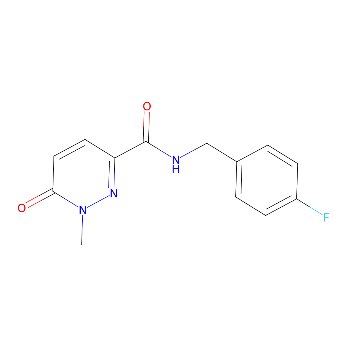 N-(4-fluorobenzyl)-1-methyl-6-oxo-1,6-dihydropyridazine-3-carboxamide molecular structure, CAS 852166-33-7