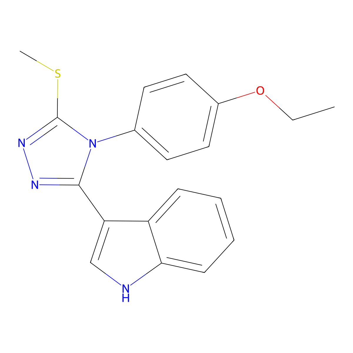 3-[4-(4-ethoxyphenyl)-5-(methylsulfanyl)-4H-1,2,4-triazol-3-yl]-1H-indole molecular structure, CAS 852167-51-2