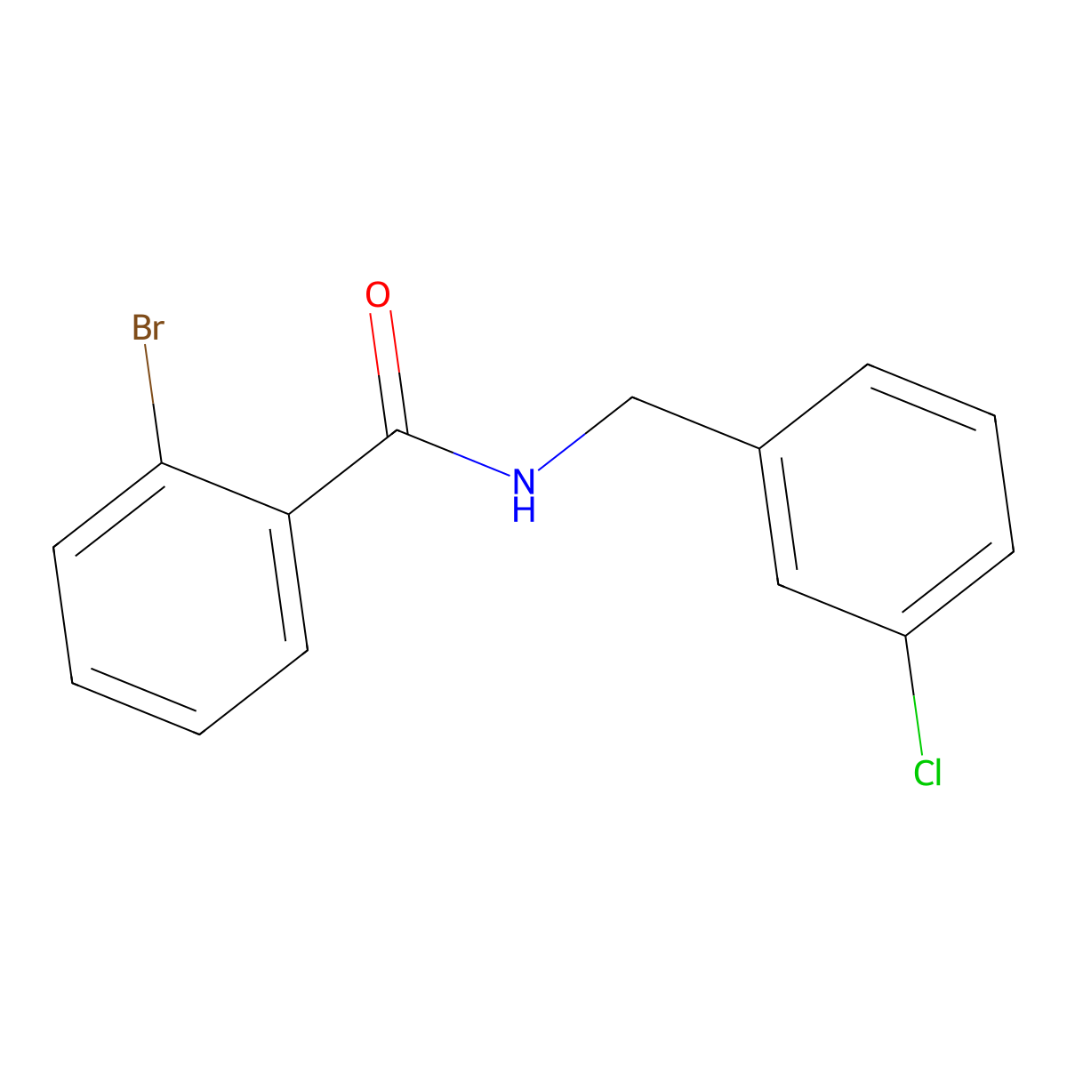 2-bromo-N-[(3-chlorophenyl)methyl]benzamide molecular structure, CAS 852174-35-7