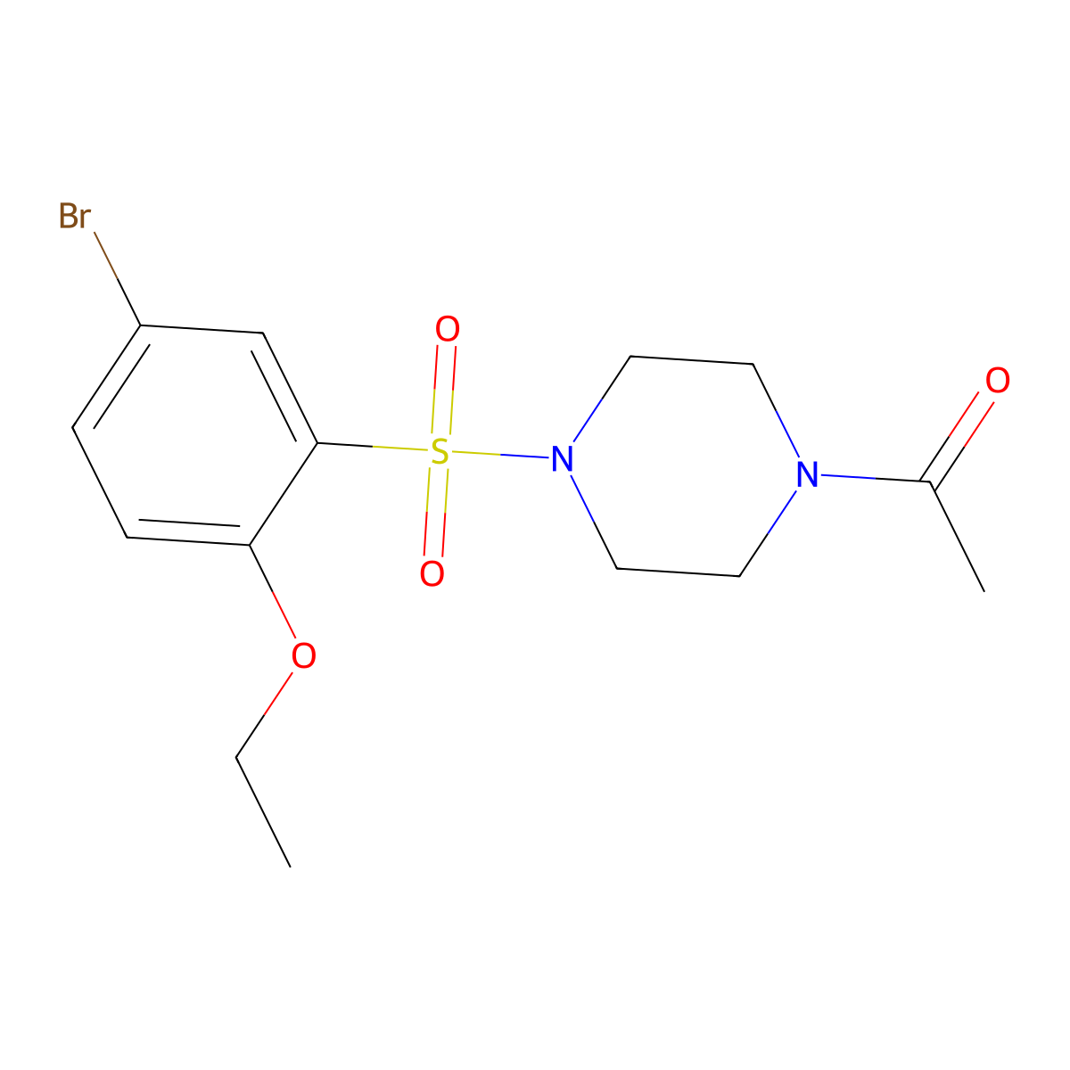 1-Acetyl-4-[(5-bromo-2-ethoxyphenyl)sulfonyl]piperazine molecular structure, CAS 852174-89-1