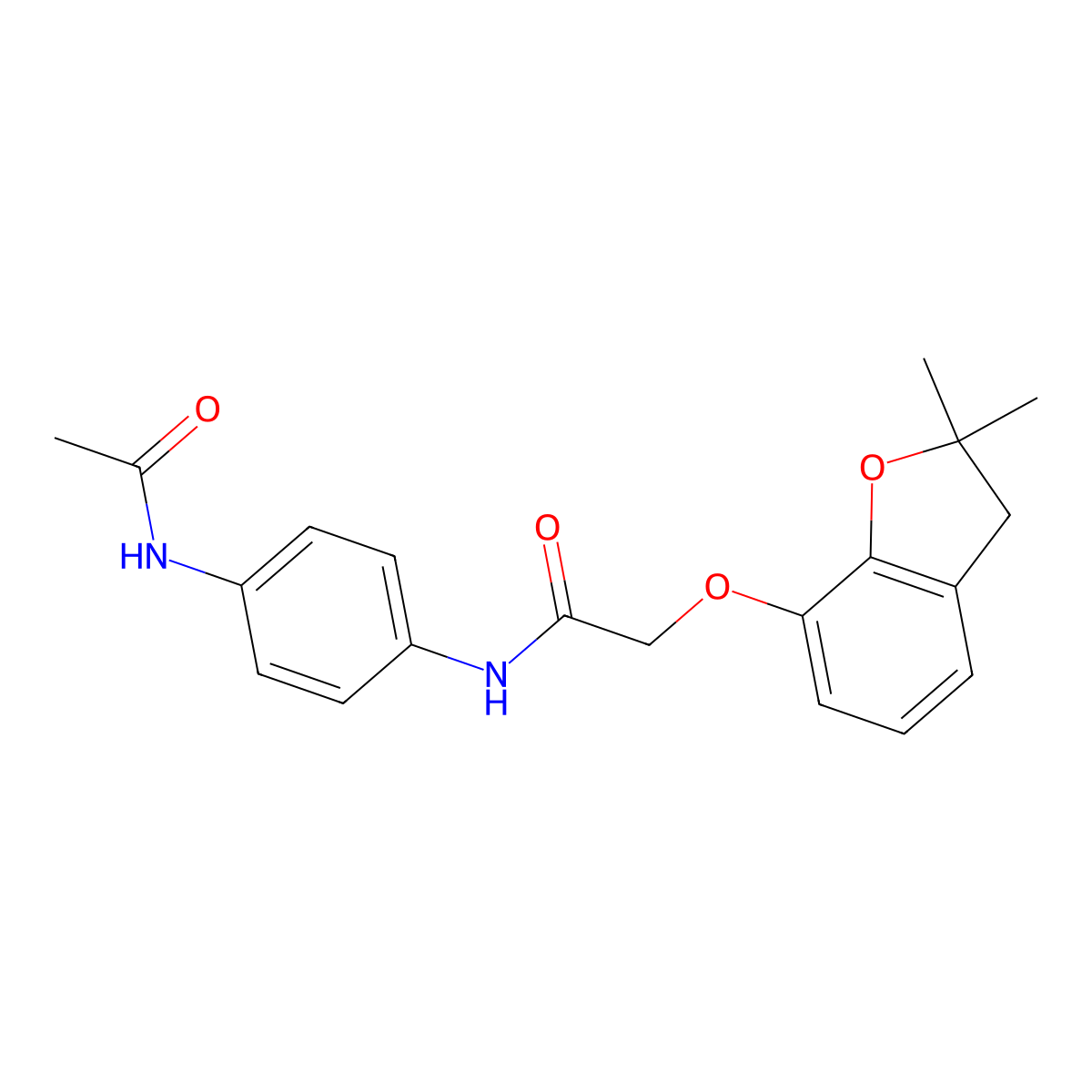2-[(2,2-dimethyl-2,3-dihydro-1-benzofuran-7-yl)oxy]-N-(4-acetamidophenyl)acetamide molecular structure, CAS 852175-62-3