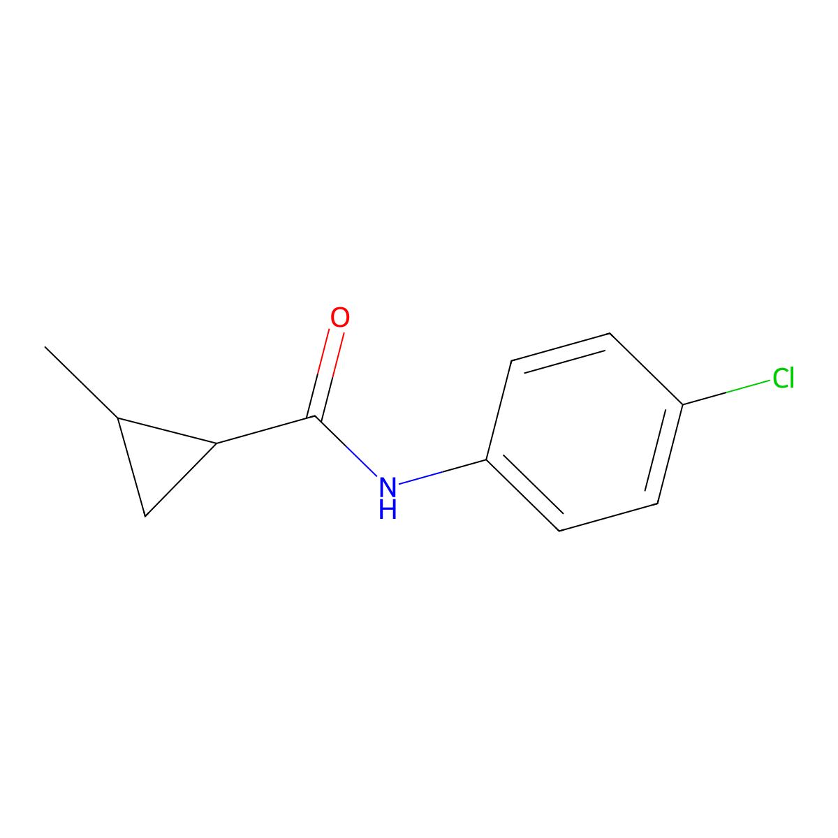 N-(4-chlorophenyl)-2-methylcyclopropane-1-carboxamide molecular structure, CAS 852176-31-9