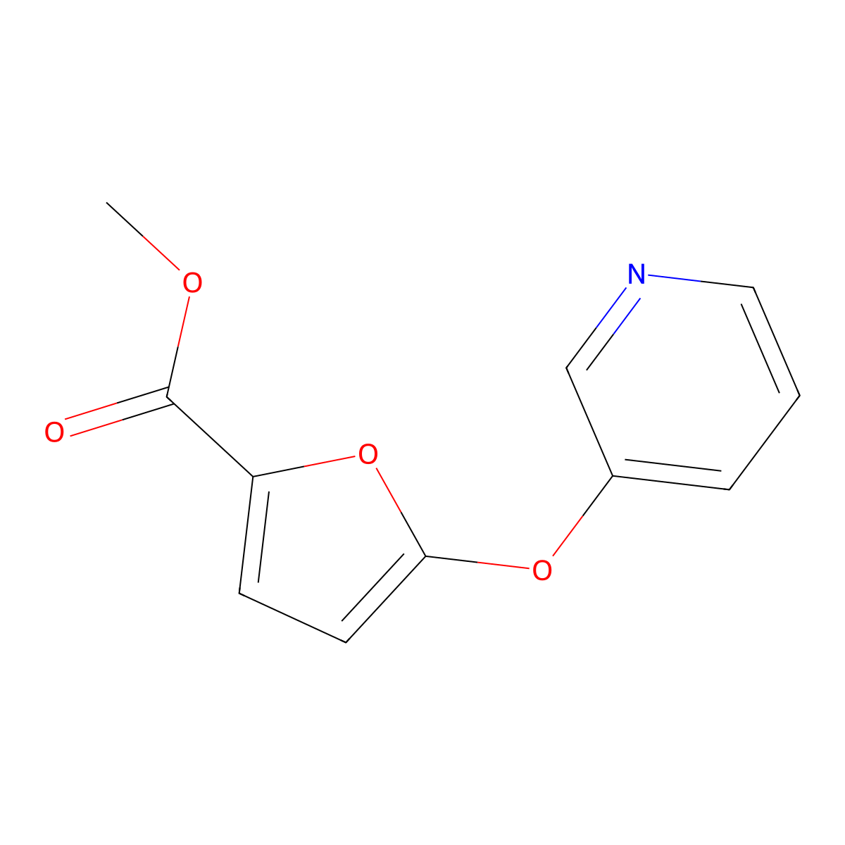 Methyl 5-(3-Pyridinyloxy)-2-furoate molecular structure, CAS 852180-38-2