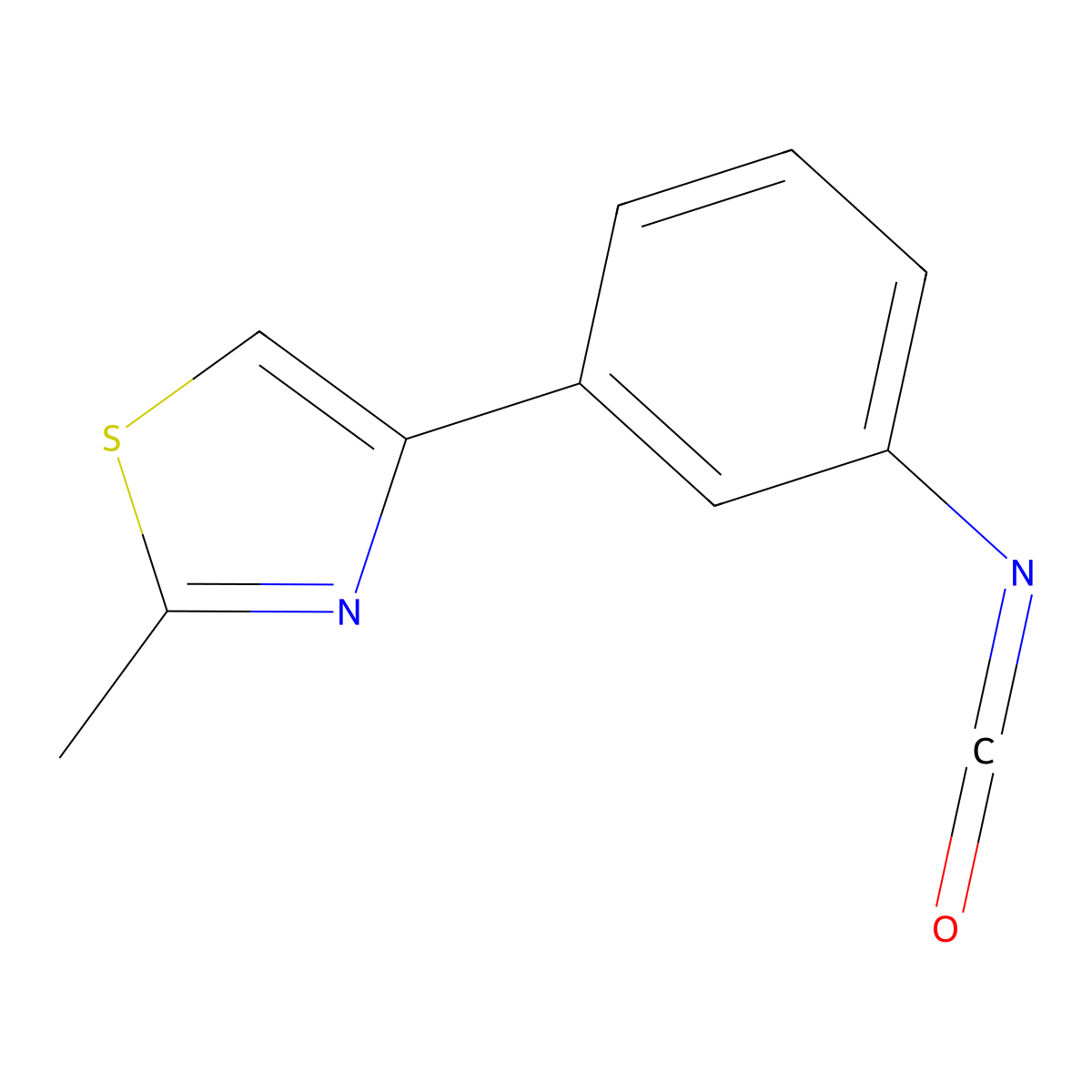 4-(3-Isocyanatophenyl)-2-methyl-1,3-thiazole molecular structure, CAS 852180-41-7