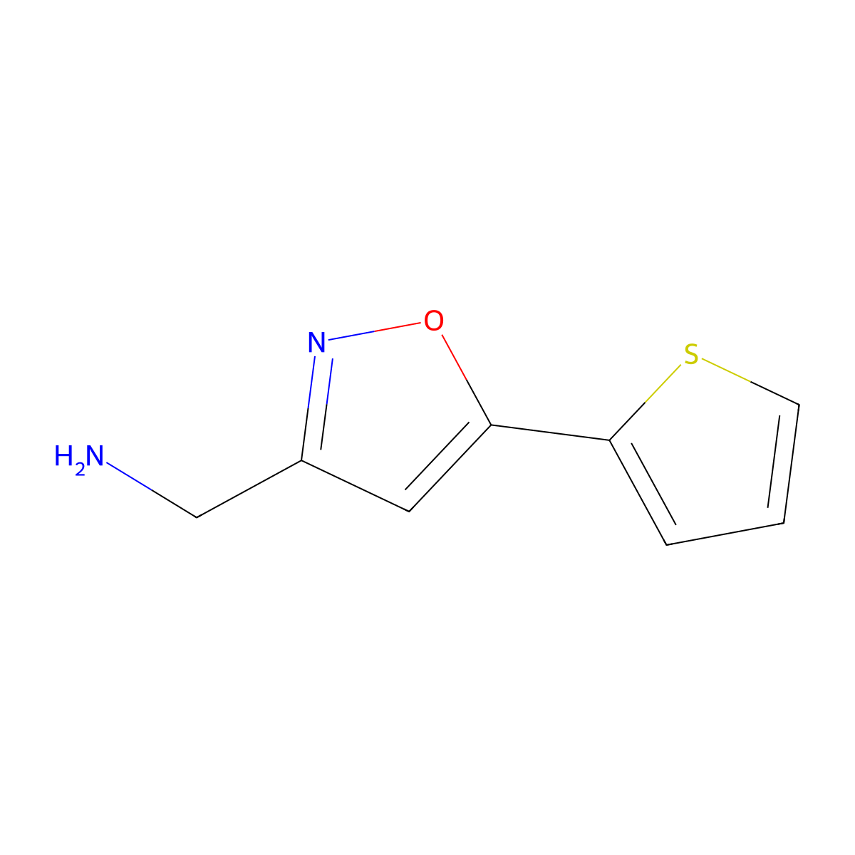 (5-Thien-2-ylisoxazol-3-yl)methylamine molecular structure, CAS 852180-45-1