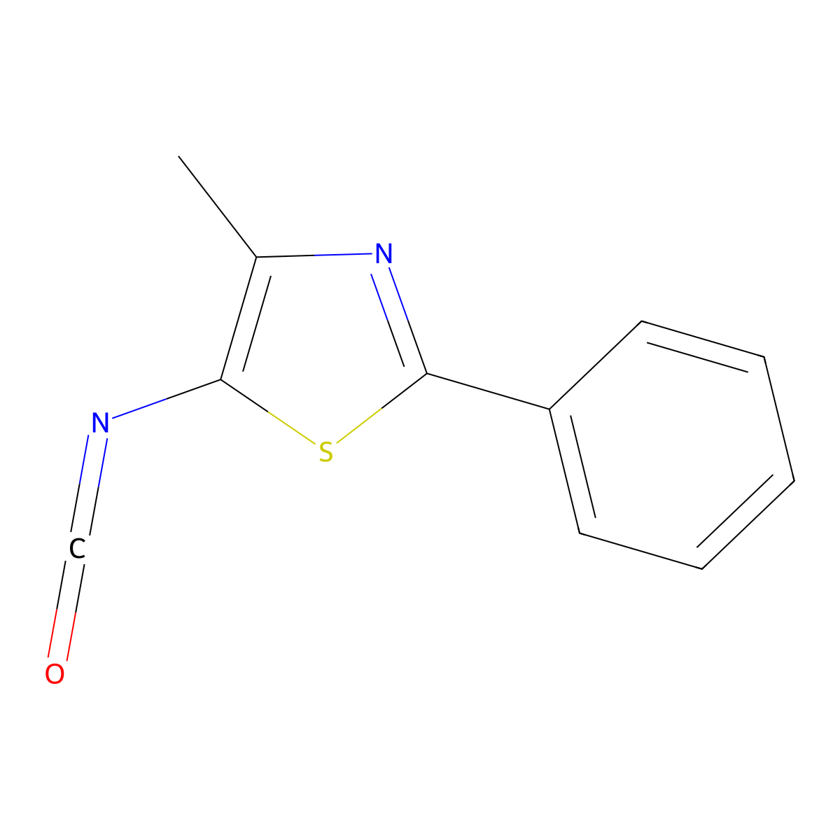 5-Isocyanato-4-methyl-2-phenyl-1,3-thiazole molecular structure, CAS 852180-46-2