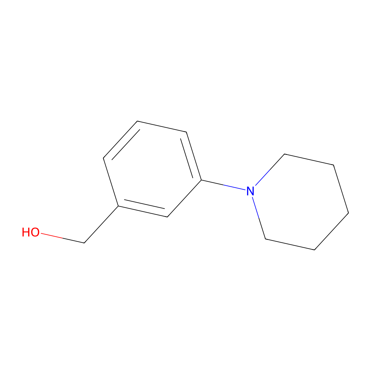 (3-Piperidinophenyl)methanol molecular structure, CAS 852180-58-6