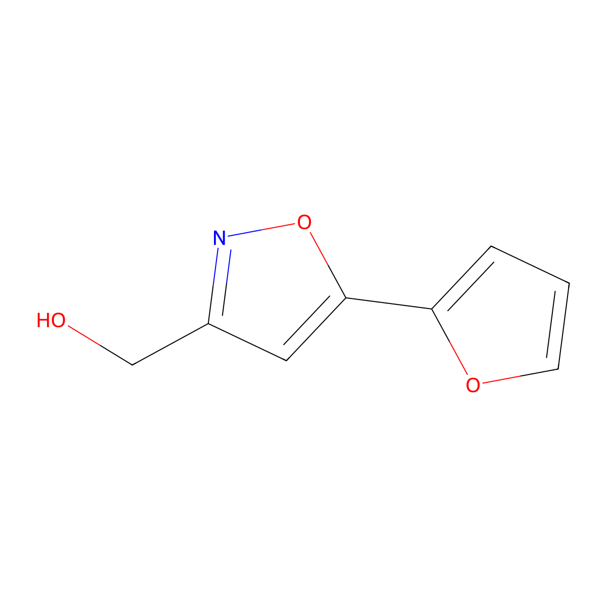 (5-(Furan-2-yl)-1,2-oxazol-3-yl)methanol molecular structure, CAS 852180-63-3