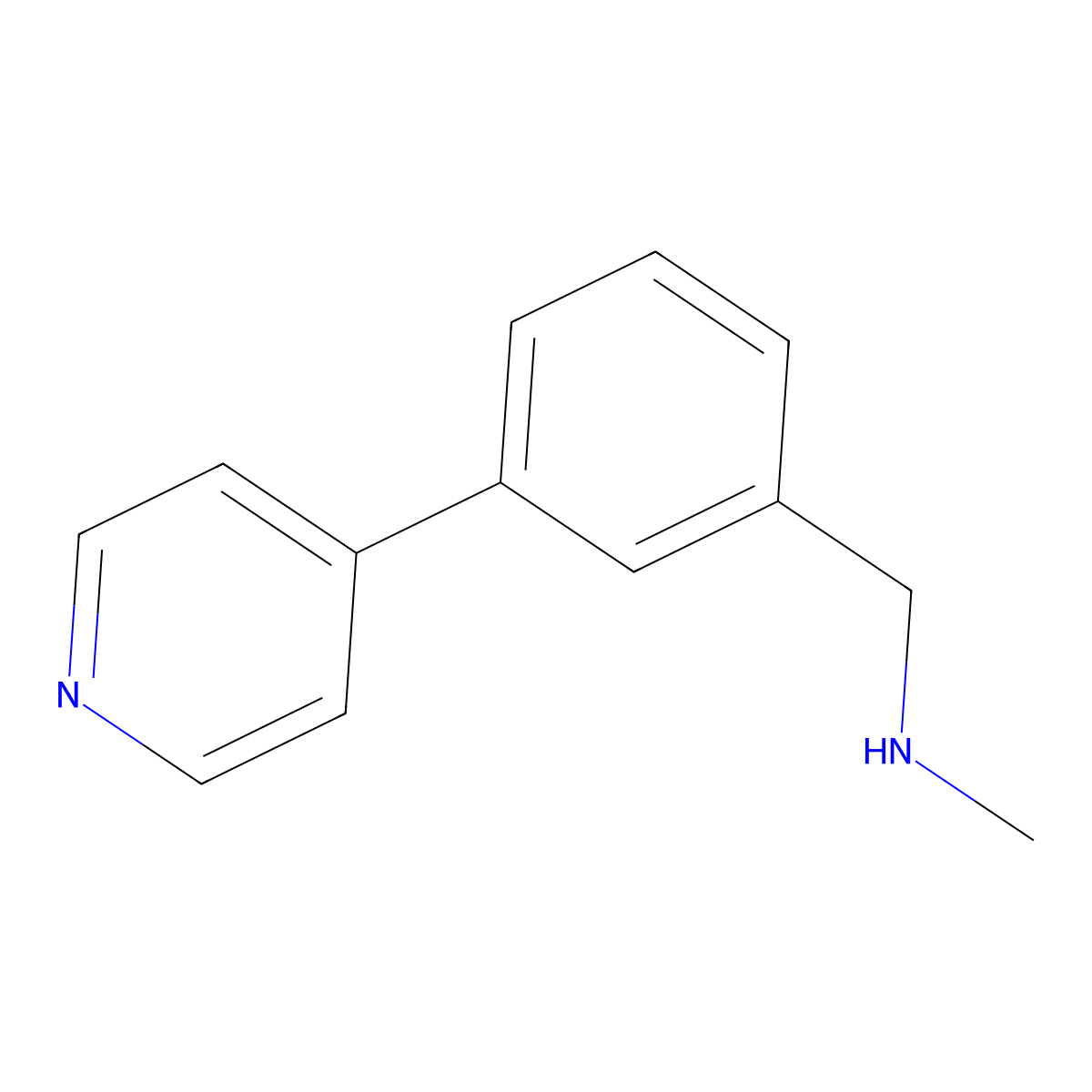 N-methyl(3-(pyridin-4-yl)phenyl)methanamine molecular structure, CAS 852180-67-7