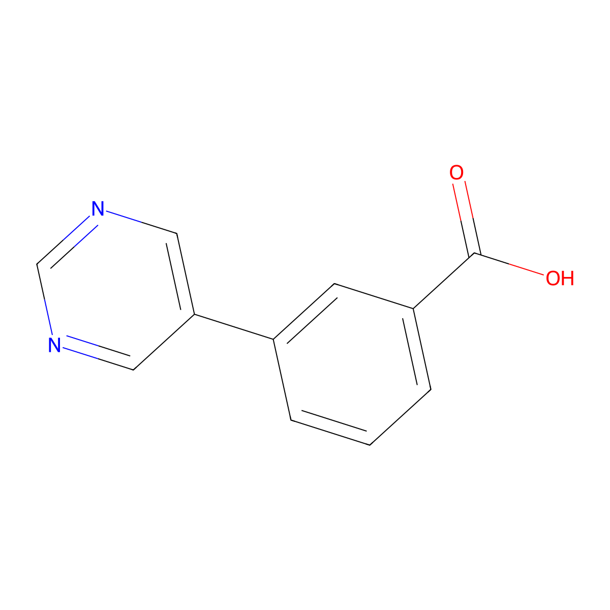 3-Pyrimidin-5-yl-benzoic acid molecular structure, CAS 852180-74-6