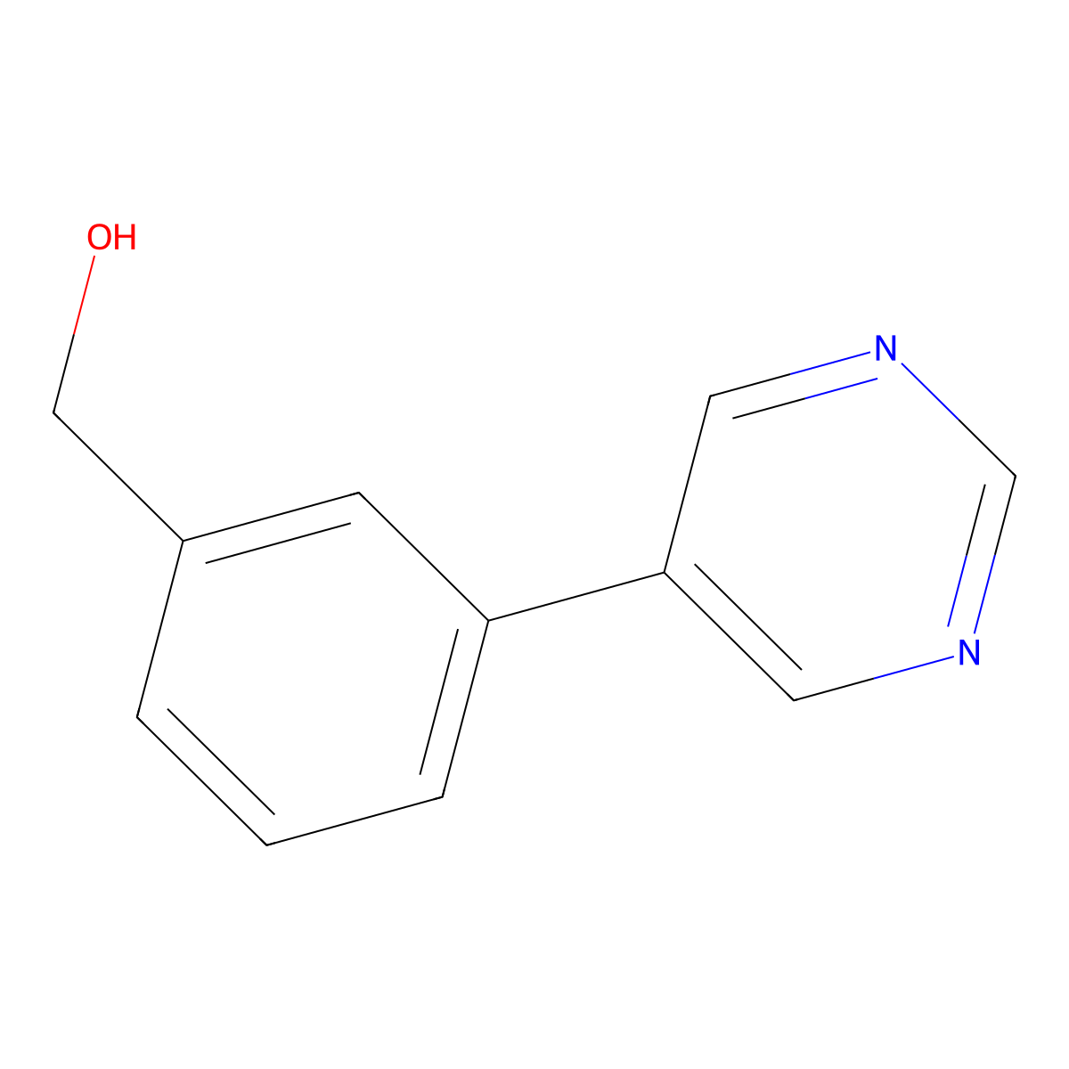 (3-Pyrimidin-5-ylphenyl)methanol molecular structure, CAS 852180-75-7