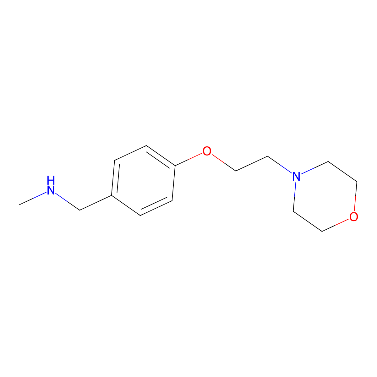 N-Methyl-N-[4-(2-morpholin-4-ylethoxy)benzyl]amine molecular structure, CAS 852180-77-9