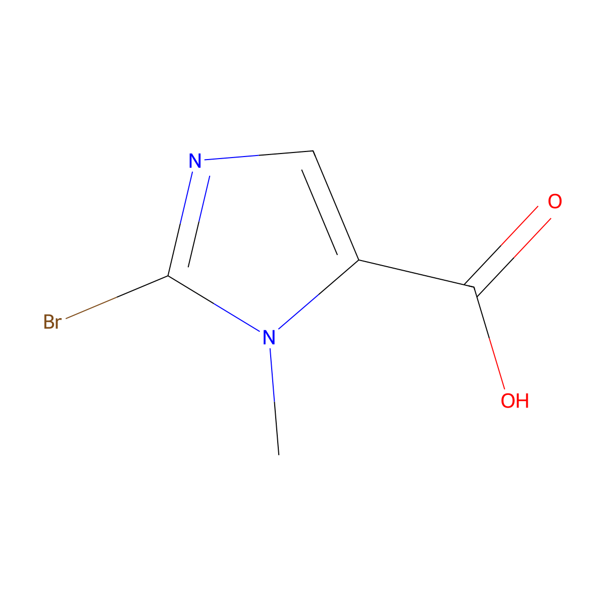 2-bromo-1-methyl-1H-imidazole-5-carboxylic acid molecular structure, CAS 852180-96-2