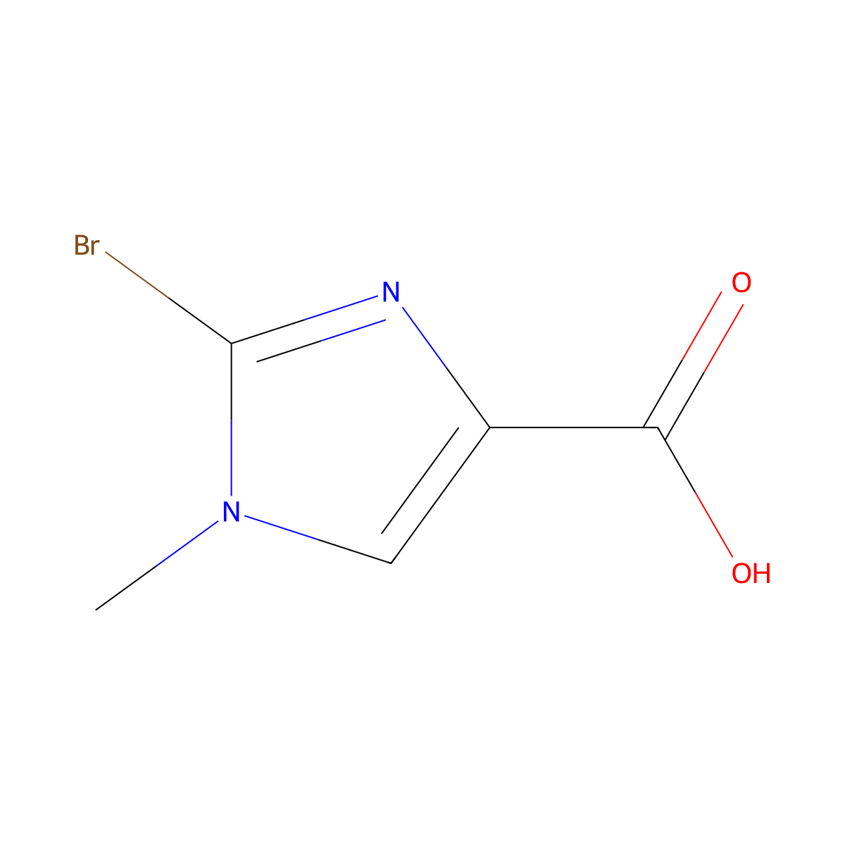 2-Bromo-1-methyl-1H-imidazole-4-carboxylic acid molecular structure, CAS 852181-03-4