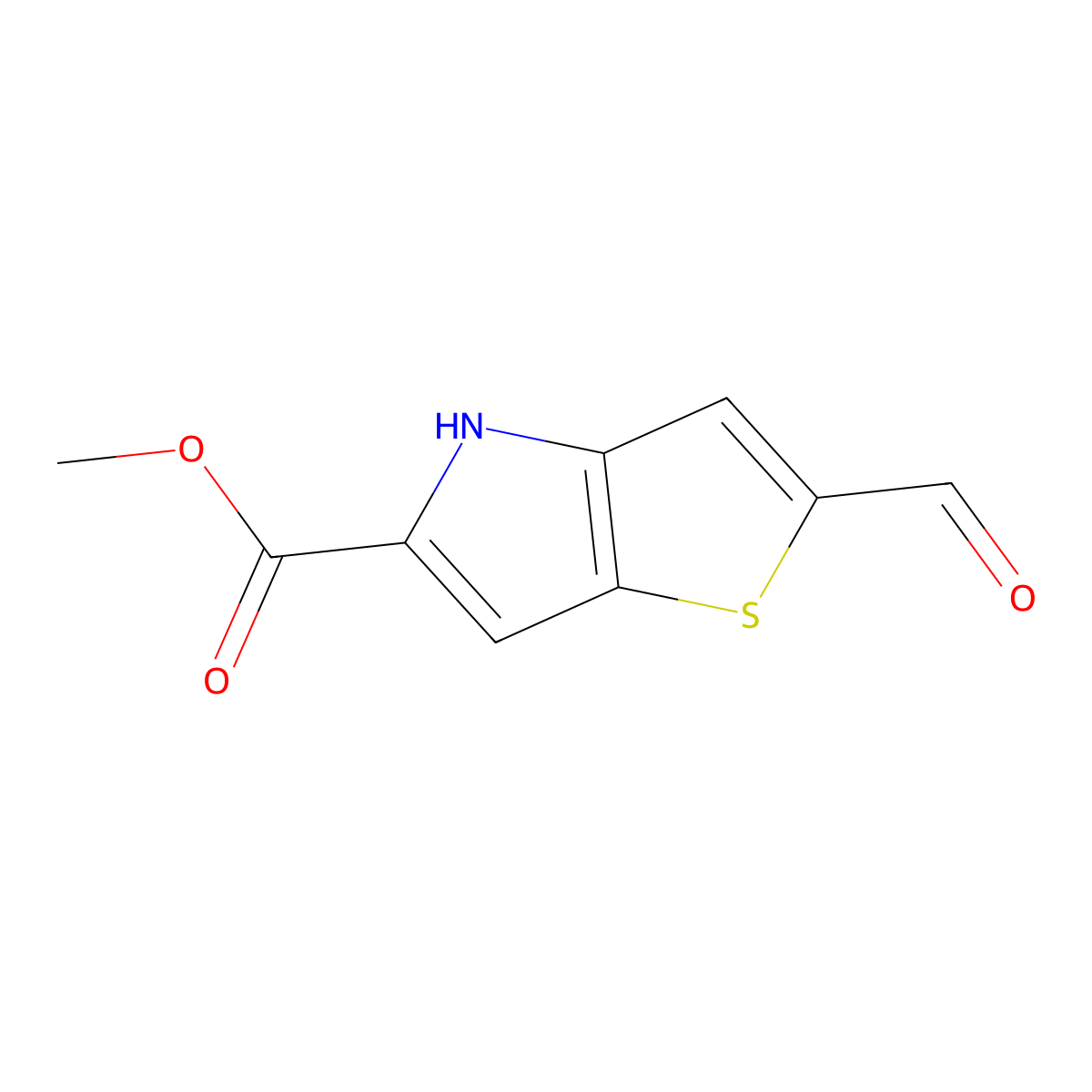 methyl 2-formyl-4H-thieno[3,2-b]pyrrole-5-carboxylate molecular structure, CAS 852181-12-5