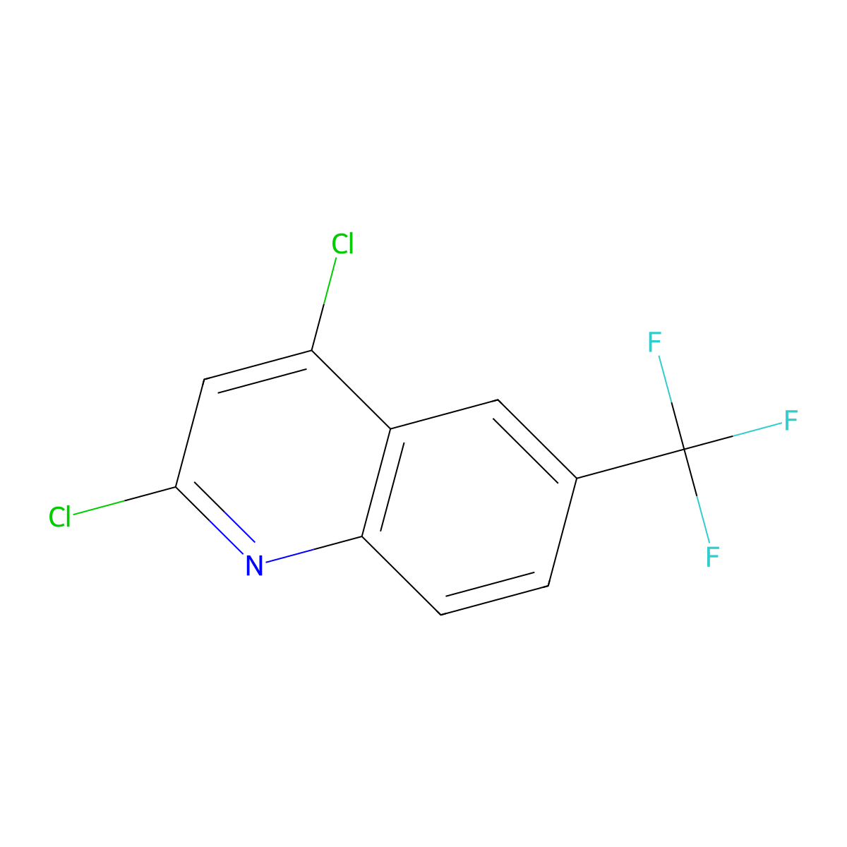 2,4-Dichloro-6-(trifluoromethyl)quinoline molecular structure, CAS 852203-17-9