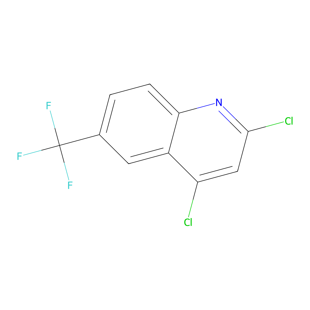 2,4-Dichloro-6-(trifluoromethyl)quinoline molecular structure, CAS 852203-17-9