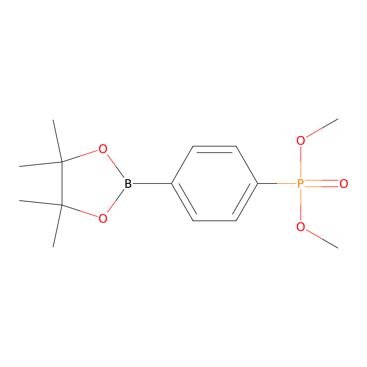Dimethyl (4-(4,4,5,5-tetramethyl-1,3,2-dioxaborolan-2-yl)phenyl)phosphonate molecular structure, CAS 852204-67-2