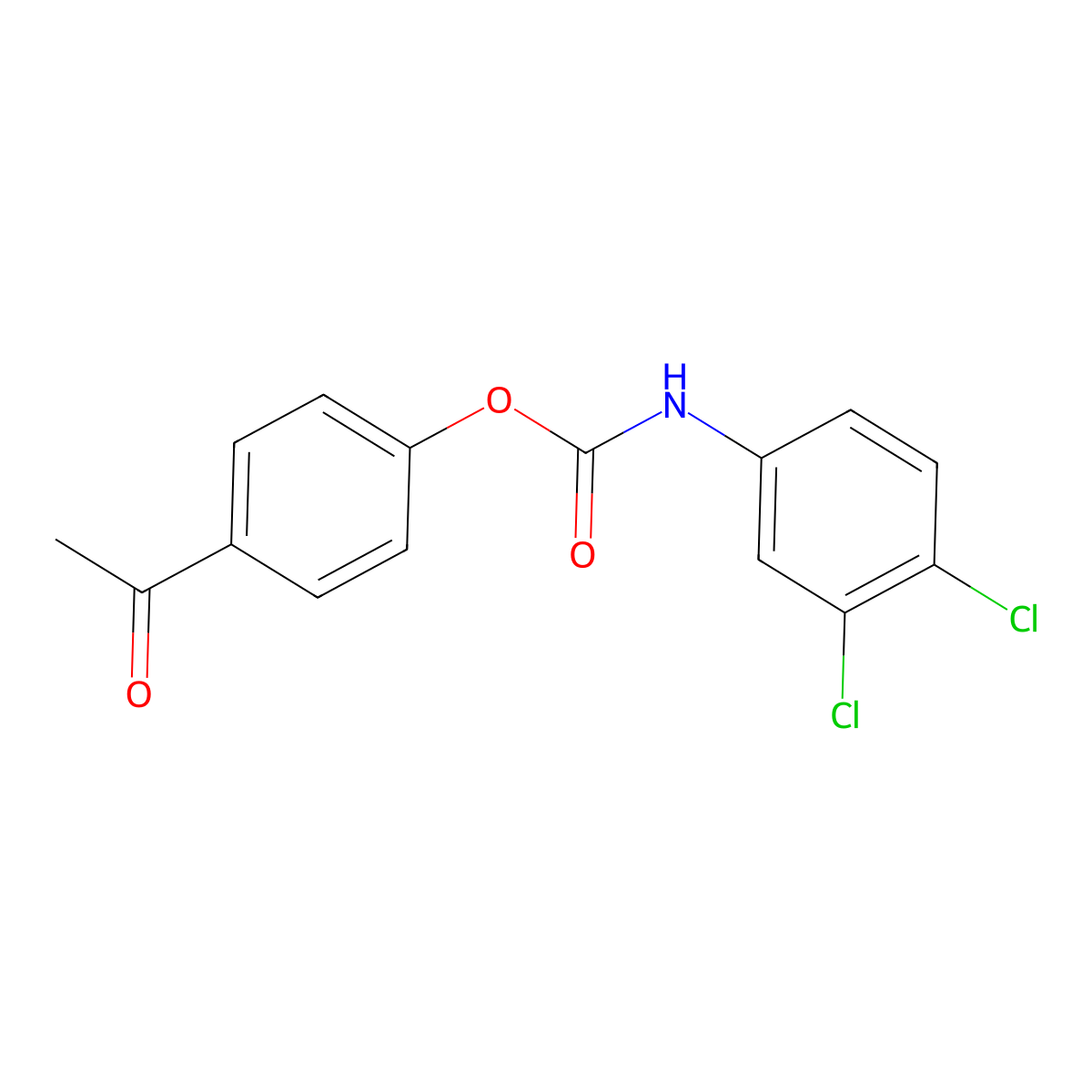 Carbamic acid, (3,4-dichlorophenyl)-, 4-acetylphenyl ester molecular structure, CAS 85221-17-6